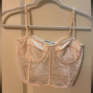 Zara ivory/cream corset style top (S)